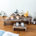 thumbnail image 3 of MyGift Rustic Brown Wood 3-Tier Collectibles Figurine Display Risers, Dessert Showcase Stands, Set of 3, 3 of 8