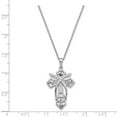 thumbnail image 3 of White Sterling Silver necklace Cable Themed Open Back Cubic Zirconia CZ 18 in 1 mm, 3 of 3