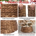 thumbnail image 6 of Ayieyill 26in Woven Hyacinth Christmas Tree Collar, Christmas Tree Decorations, Tree Skirt Accessory w/ Cord Cut-Out, Brown, 6 of 8
