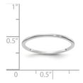 thumbnail image 4 of Real 14kt White Gold 1.2mm Half Round Satin Stackable Band Size: 7; for Adults and Teens; for Women and Men, 4 of 4