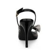 thumbnail image 2 of BLISSFUL STEP Women's Slingback Rhines Open Toe Stiletto Heels Sandals Clear Black 7.5, 2 of 7