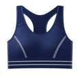 thumbnail image 2 of CLOISE Push up Bras for Women Wireless Medium Support Wireless Sports Bras Lightly Lined Seamless Racerback Bra Underarm Smoothing Stretch Push up Bras Full Coverage Everyday Bras Blue XL, 2 of 3