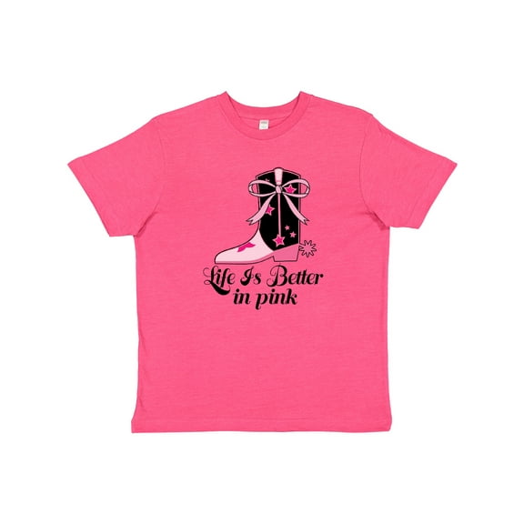 Inktastic Cowgirl Life is Better in Pink Youth T-Shirt