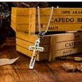 thumbnail image 6 of Pendant Cross for Car Rear View Mirror Hanging Cross Charm for Car Truck Mirror, Car Hanging Accessories Ornament Men Lord's Prayer Cross Necklace Stainless Steel (Mixed), 6 of 6