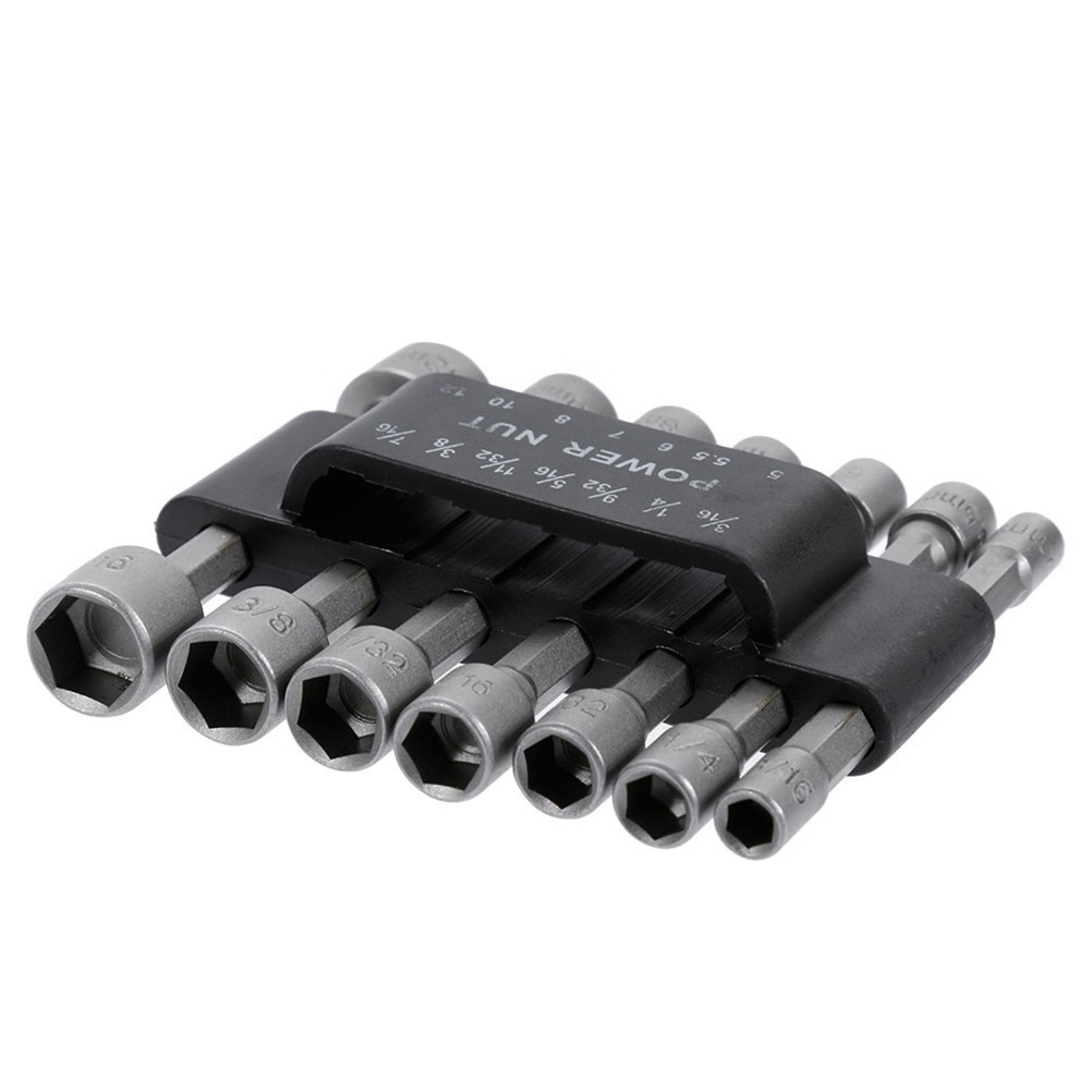 14 PCS 5-12mm Metric Socket Nut Impact Driver Adapter Drill Bits 1/4 Inch  Hex Tool Set Nut Driver Socket Bit Set 3/16 inch 5mm 5.5mm 6mm 7mm 8mm 10mm  12mm