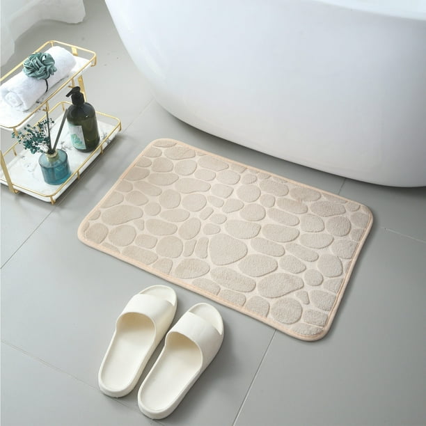 pstuiky Alfombra de entrada de terciopelo grueso con relieve, tapete absorbente de agua para baño, antideslizante, 50 x 80 cm