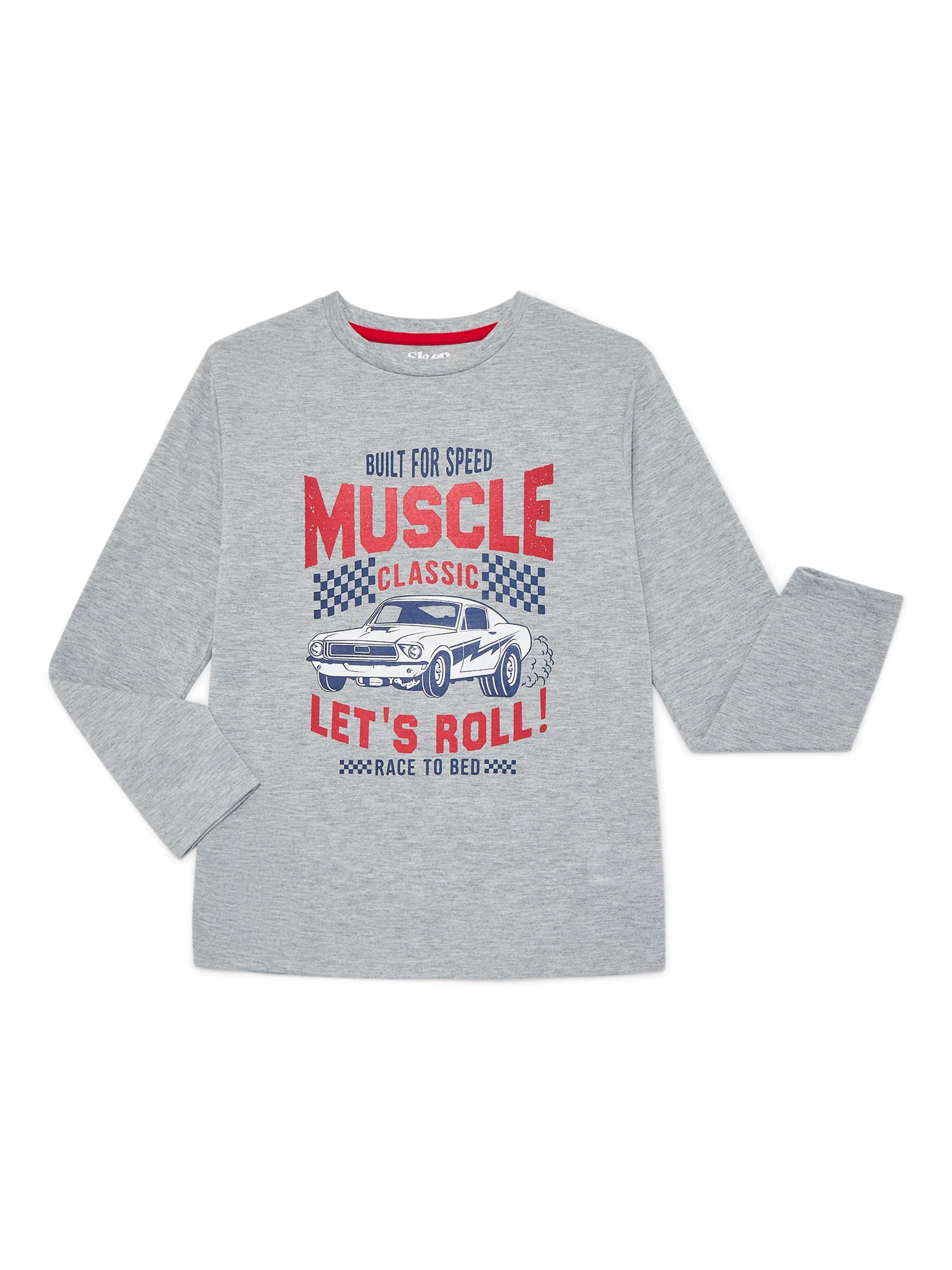 Sleep On It Boys Printed Long Sleeve Top and Pants Pajama Set, 2-Piece, Sizes 6-14