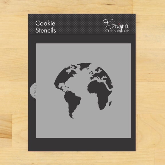 World Map (Globe) Cookie and Craft Stencil CM113 by Designer Stencils