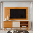 thumbnail image 2 of Moveis Combo Mueble Rack y Panel de Pared para TV hasta 65" Modelo Cronos, 2 Puertas correderas, Panel y bancada en MDP de 15 mm, Patas de poliestireno Color Cinamomo / Off White, 2 of 4
