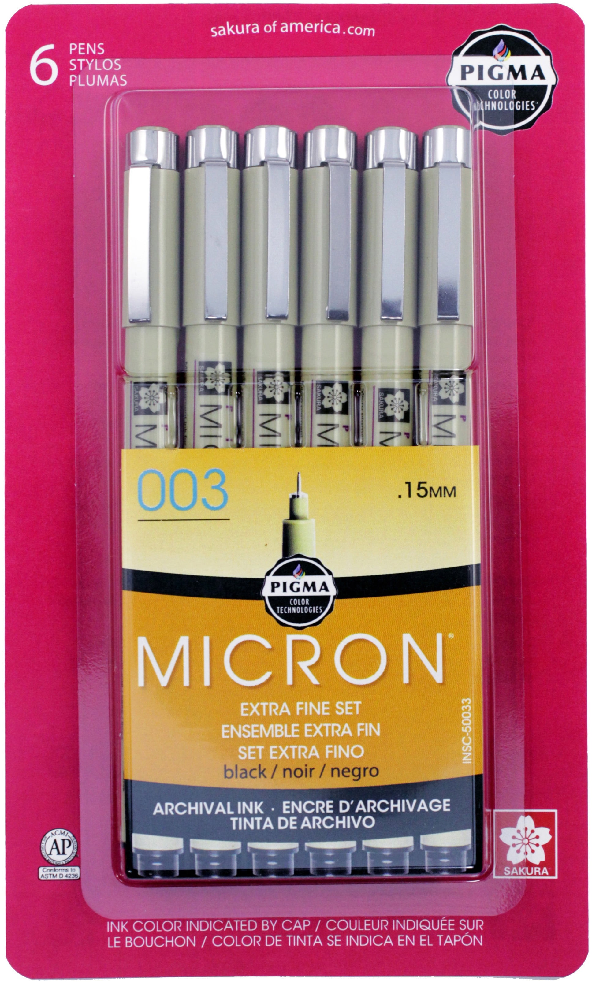 Pigma Micron Pens 003 .15Mm 6/PkgBlack Walmart Canada