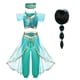 thumbnail image 2 of Vestido de princesa Jasmine para niños, ropa de Halloween, disfraz de Aladdín, lámpara mágica, Top, pantalones y diadema Fivean unisex, 2 of 2