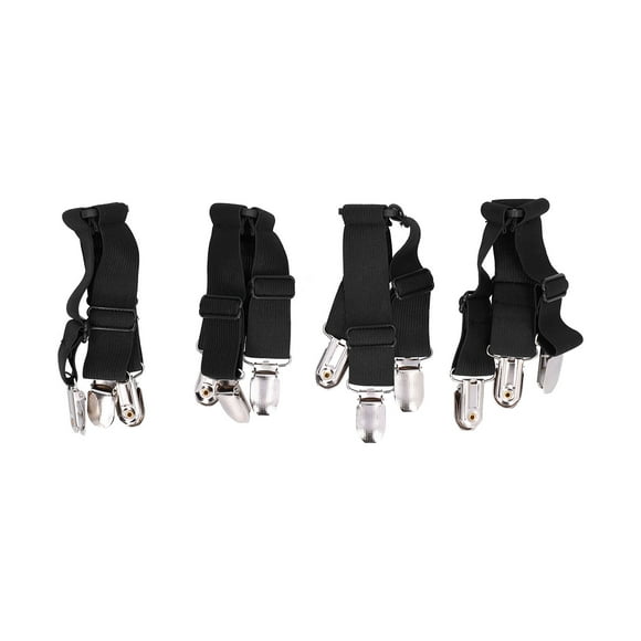 4 pinzas elásticas para sábanas, fundas de colchón, mantas, textiles para el hogar, color negro