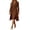 Brown, variant on Business Casual Outfits for Women, 2 Piece Blazer and Dress Set, Long Sleeve Open Front Coat with Bodycon Midi Dress