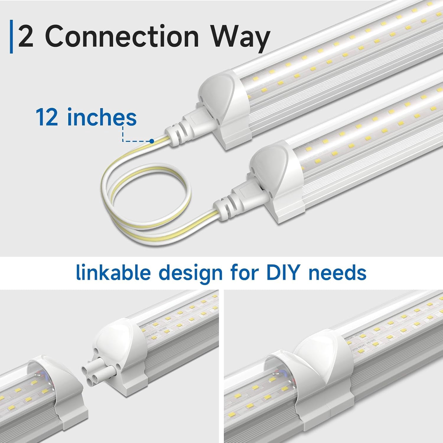 SHINESTAR 4FT Led Shop Lights, 40W 5000LM, 5000K Bright Light, Energy-Saving, Linkable T8 Light Tube Integrated Fixture for Workshop Garage Basement, 20 Pack