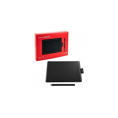 UPC: 0753218985835 | One by Wacom – Graphic Drawing Tablet for Beginners  Small Black & Red  Compatible with Windows and Mac