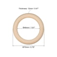 thumbnail image 2 of 15Pack 70mm(2.8-inch) Natural Wood Rings, 12mm Thick Smooth Unfinished Wooden Circles, 2 of 6