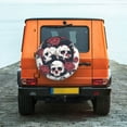thumbnail image 4 of Haiem Spare Tire Cover , Wheel Cover with Gothic Skulls And Roses printed, Camper Spare Tire Cover Fit for Jeep Wrangler Rv SUV Truck Travel Trailer-16 inch, 4 of 8