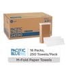 Pacific Blue Basic® 1-Ply Recycled Multifold Paper Towels by GP PRO (Georgia-Pacific), White, 4,000 Towels Per Case