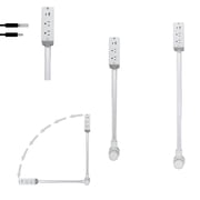 Electrical Outlet Extender Stick with 2 AC Outlets USB-C USB-A Ports, 180° Rotating Plug, Telescopic Power Socket with Velcro Strips for Sofa Bed Desk