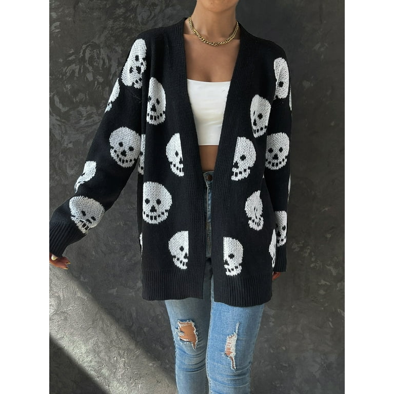 Walmart top skull cardigan