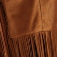 thumbnail image 4 of Women Fringe Vest Leather Vintage Winter Western Country Cowgirl Vest Cardigan Waistcoat Gilet Long Femme Coffee L, 4 of 9