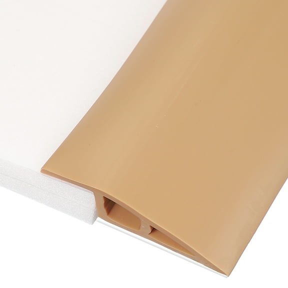 Uxcell Floor Transition Strip 3.3ft Self-Adhesive Flooring Edge Trim Strip for Uneven Floors Gaps from 1/4" to 3/8", Brown