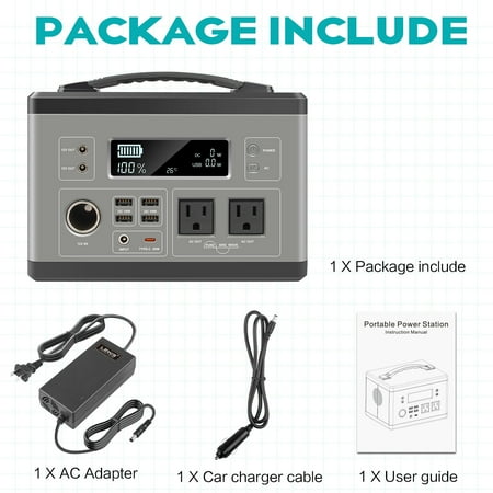 

Gray 300W Solar Power Generator Multifunction Lithium Battery Portable Power Station