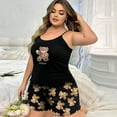 thumbnail image 2 of Womens Cute Bear Printed Cami Pajama Sets 2 Piece Pjs Soft Tank Top Elastic Waist Shorts Camisole Lounge Set, 2 of 5
