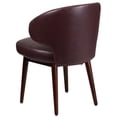 thumbnail image 3 of Scranton & Co Leather Lounge Chair in Burgundy and Walnut, 3 of 4