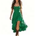 thumbnail image 2 of YueHuiYing Women's Retro Bohemian-Style Tencel and Linen Sleeveless Dress with Asymmetrical Lace Hem, 2 of 5