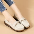 thumbnail image 4 of Women's Casual Loafers Slip On Leather Shoes Lightweight Casual Walking Shoes Female Moccasins Classic Penny Loafer Flats Boat Shoes, 4 of 8