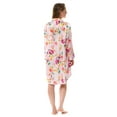 thumbnail image 2 of Women's Satin Button Robe Nightshirt, Floral Satin Nightshirt, 2 of 2