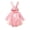 R96-Pink, variant on Baby Girl Easter Outfit Newborn Infant Ribbed Romper Dress Ruffle Short Sleeve Bunny Eggs Print Bodysuit With Headband Set 3-6 Months