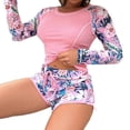 thumbnail image 2 of Women Swimsuit Print Bikini Set Long Sleeve Swimwear Summer Shorts Beach Female, 2 of 8