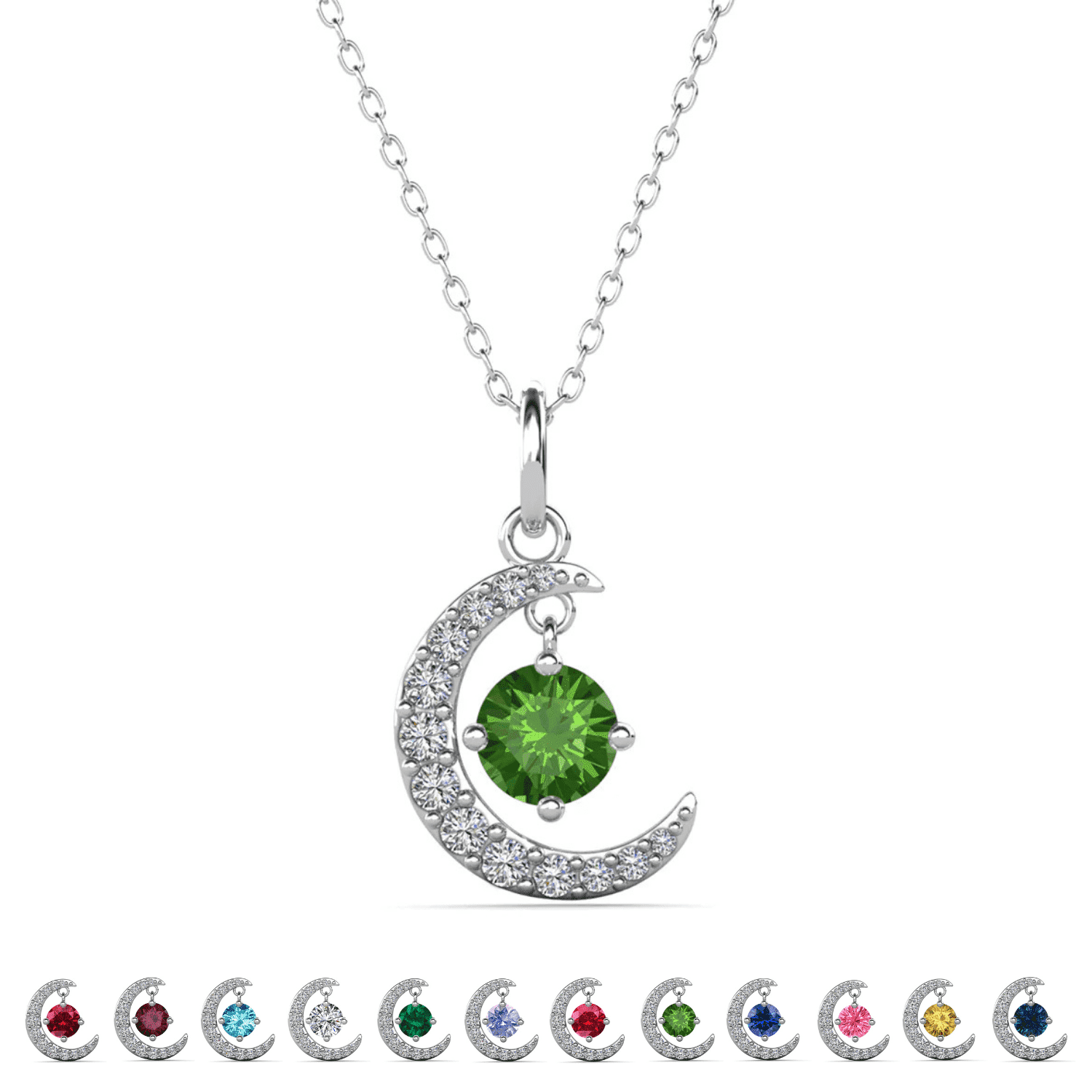Cate & Chloe Luna Peridot August Birthstone Necklace photo 1