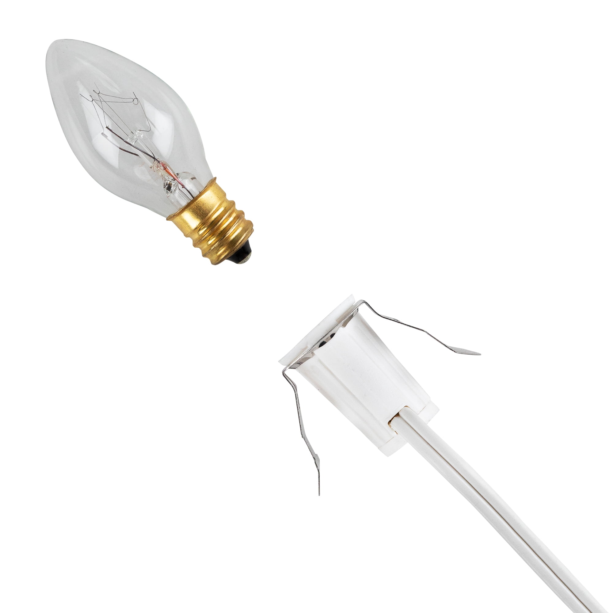 Northlight Christmas Village Replacement C7 Single Light Cord 6' White Wire - 72"