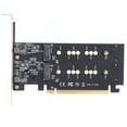thumbnail image 2 of Tarjeta PCI Express, 3.0 X16 a Adaptador SSD NVME M.2 de 2 Puertos, Tarjeta Adaptadora de Expansión, Dise?o de Dos Placas NVME, Velocidad de Transmisión Rápida, para Computadora de Escritorio EOTVIA No, 2 of 6