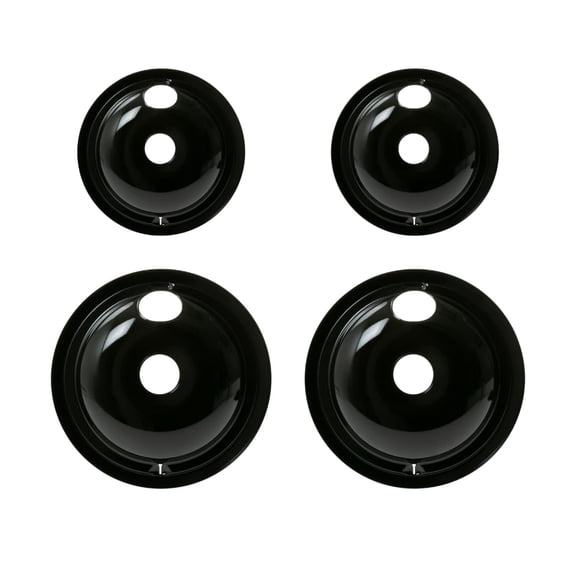 GE Appareils Poêles à Égoutter pour Cuisinière / Appareils Authentiques Pièce d'Origine Fabriquée / Poêles à Égoutter pour Brûleur de Cuisinière Électrique / Ensemble de 4 Pcs, Trousse de Poêles à Égoutter 6 Pouces et 8 Pouces / Po