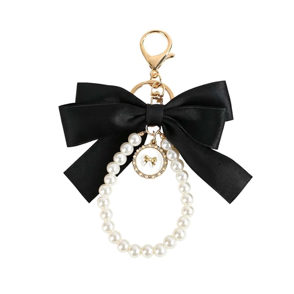 Satin Bow Pearl Bag Charms, Backpack Charms, Boho Bag Pendant Accessory