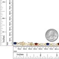 thumbnail image 6 of Gem Stone King 18K Yellow Gold Plated Silver Red Garnet and Blue Created Sapphire and Lab Grown Diamond Bracelet for Women | 4.69 Cttw | Gemstone January Birthstone | Oval 6X4MM | Length 7.25 inches, 6 of 6