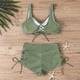 thumbnail image 5 of Traje de Baño de Mujer Más Tamaño Bikini de Color Sólido Traje de Baño Dividido, Poliéster Spandex para la Playa Del Verano Y la Piscina, 5 of 9