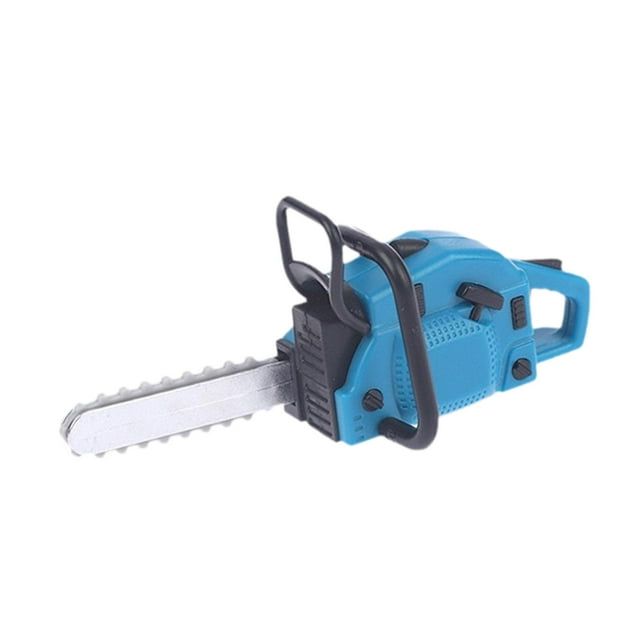 Mini motosierra cortadora de césped para casa de muñecas, durabilidad 1/12, muebles, modelo de juguete para manualidades motosierra azul