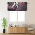 thumbnail image 2 of Wolf Window Curtains Valances Magical Forest Night Starry Moon Purple Misty Tree Flowers Window Valance for Living Room Bedroom, Kitchen Valance Rod Pocket Window Decor Curtain 54 by 18 in, 1 Panel, 2 of 6