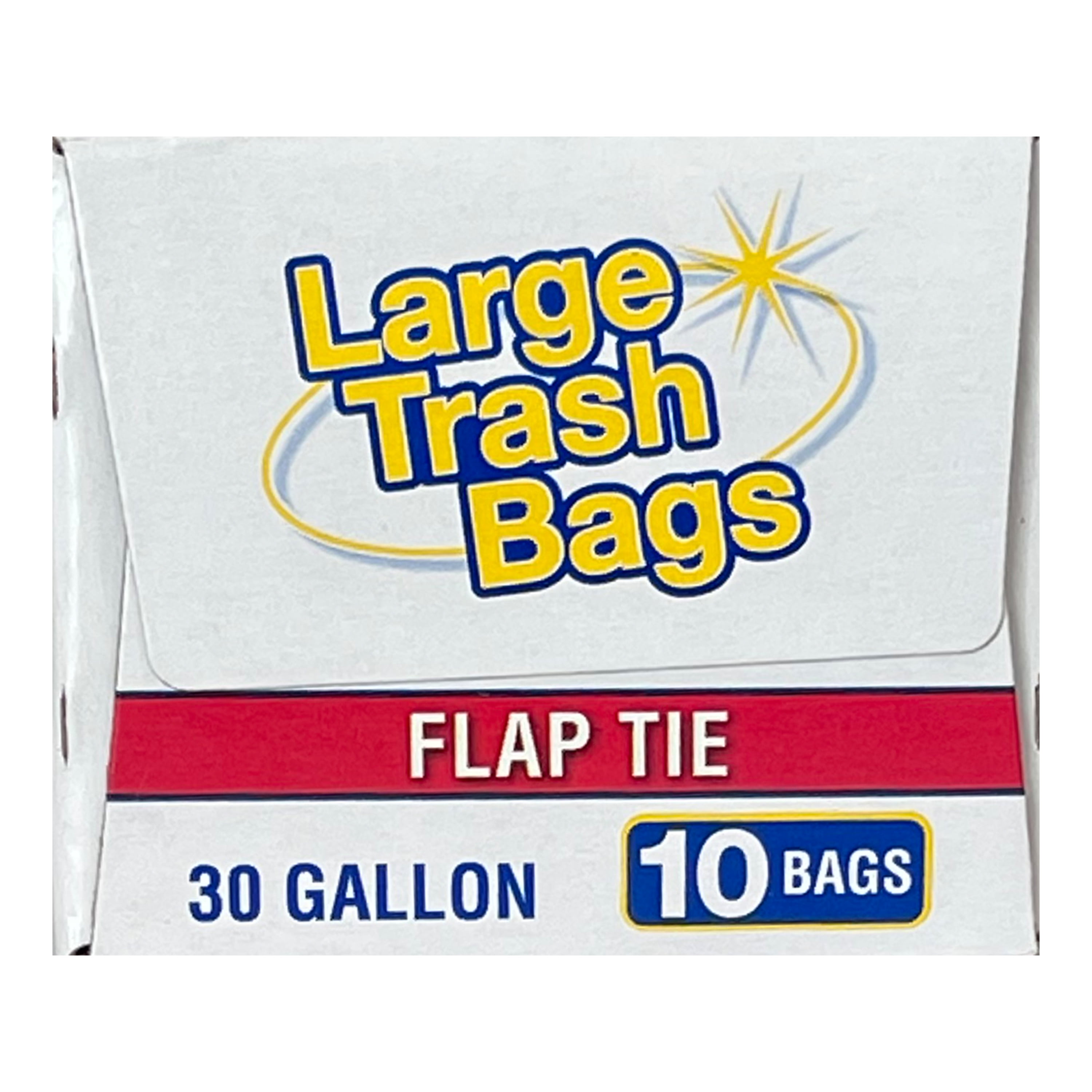 Essential Everyday Trash Bags Flap Top Large Clear 30 Gallon, Trash Bags