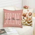 thumbnail image 3 of Spring Throw Pillow Covers 16x16 Inch Set of 4 Floral Flowers Bloom Butterfly Pink White Decorative Cushion Cases Farmhouse Linen Spring Decorations Pillowcases Holiday Outdoor Home Decor, 3 of 6