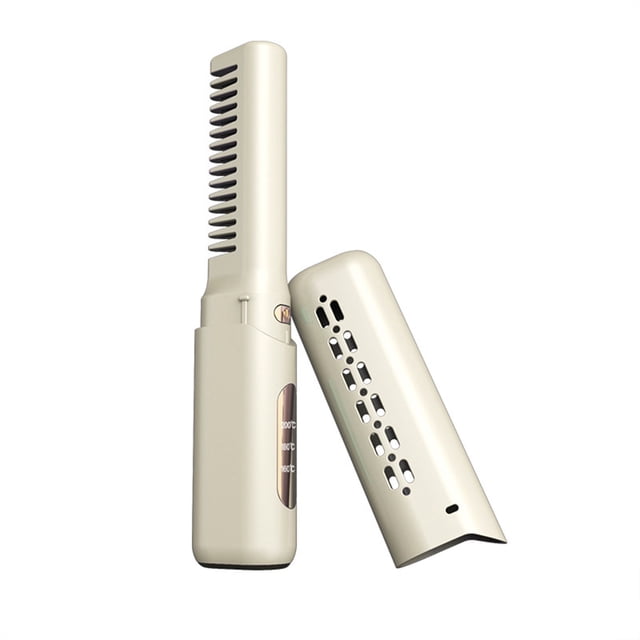 Cepillo alisador de pelo inalámbrico, cepillo alisador de pelo portátil mejorado para mujeres con tamaño de viaje en 1, peine alisador de pelo inalámbrico, recargable por USB