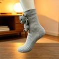 thumbnail image 5 of FAIOROI 3D Plush Animal Crew Socks for Women, Cute Cartoon Stuffed Toy Socks, Soft Cozy Knit Holiday Christmas Sock, 5 of 7