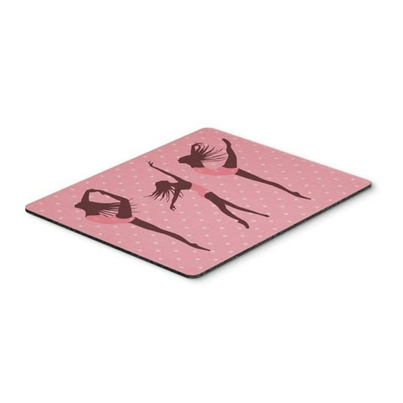 Dancers Linen Pink Polkadots Mouse Pad, Hot Pad or Trivet