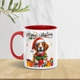 thumbnail image 3 of Merry Christmas Santa Brittany Spaniel Scarf Twinkling Lights Xmas Holiday 11oz Accent Two-tone Mug Brittany Dog Lover Gifts Idea Coffee Tea Cup - 00022, 3 of 5
