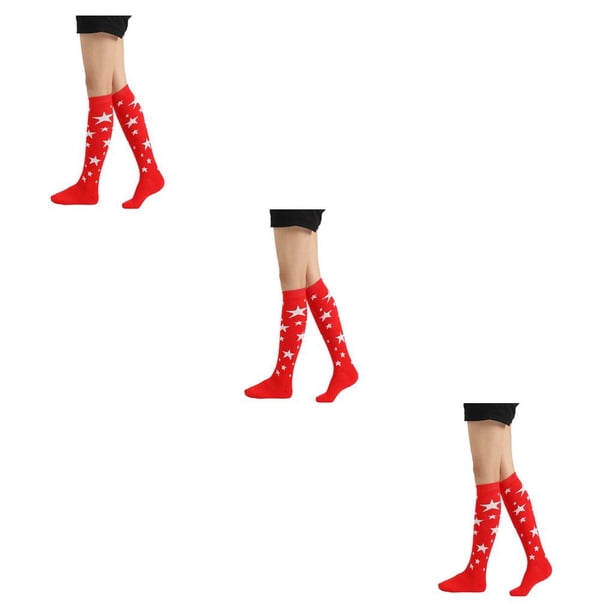 Qarigey 1 par de calcetines a rayas hasta la rodilla de arcoíris, cómodos, fáciles de combinar, apariencia de moda, medias antideslizantes, Type1 NO1